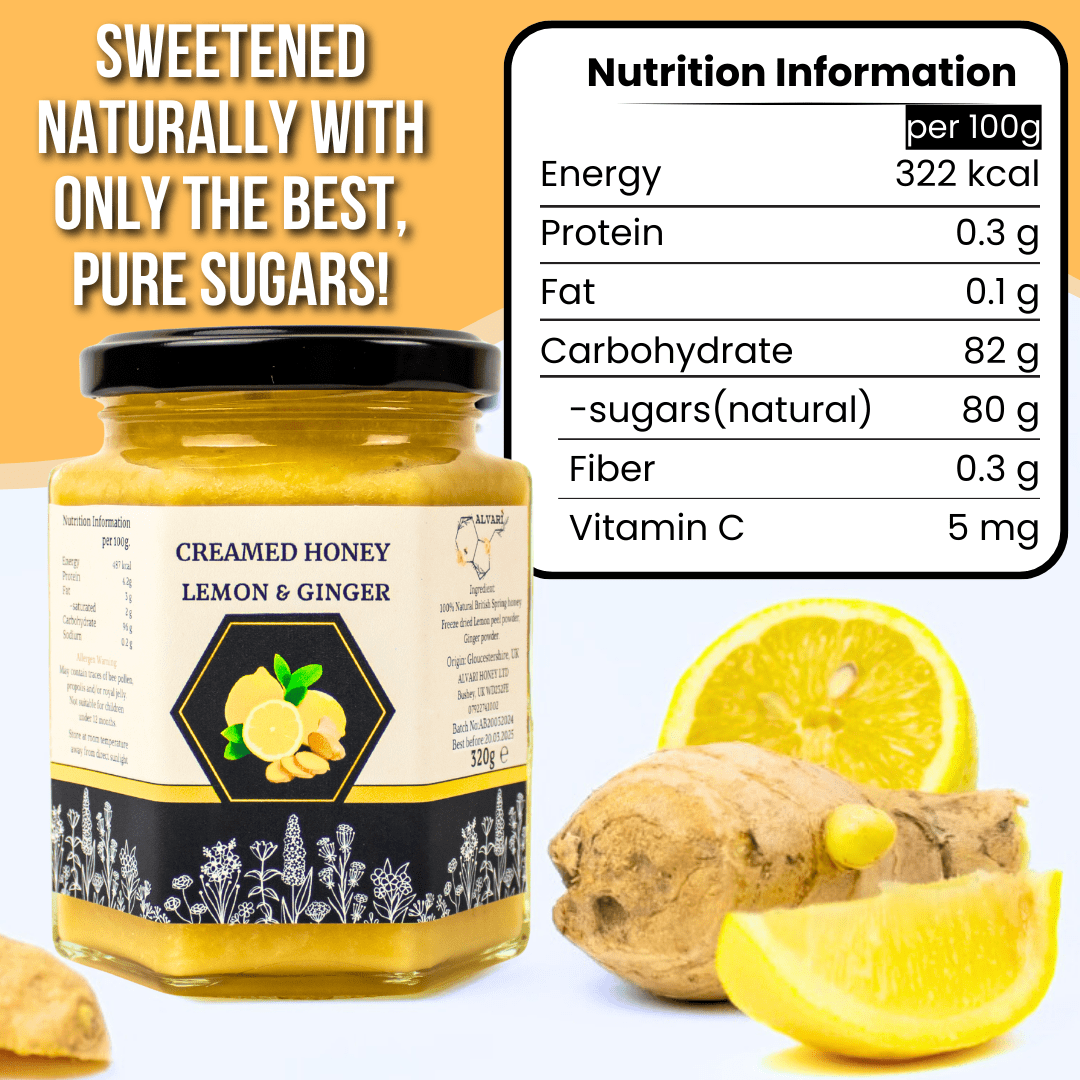 Alvari Honey Creamed Honey with Lemon&Ginger