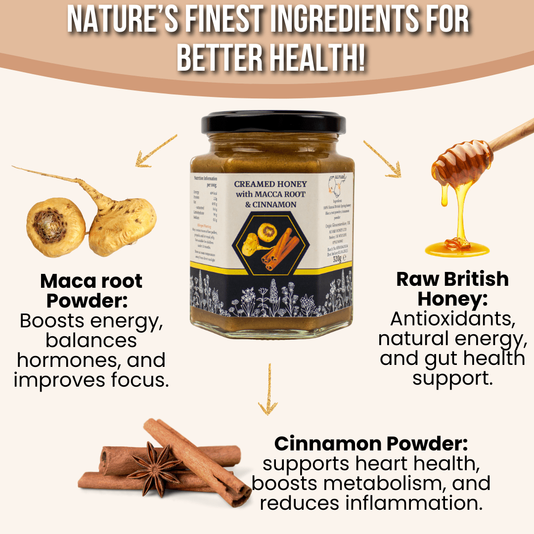 Alvari Honey Creamed Honey with Maca root&Cinnamon